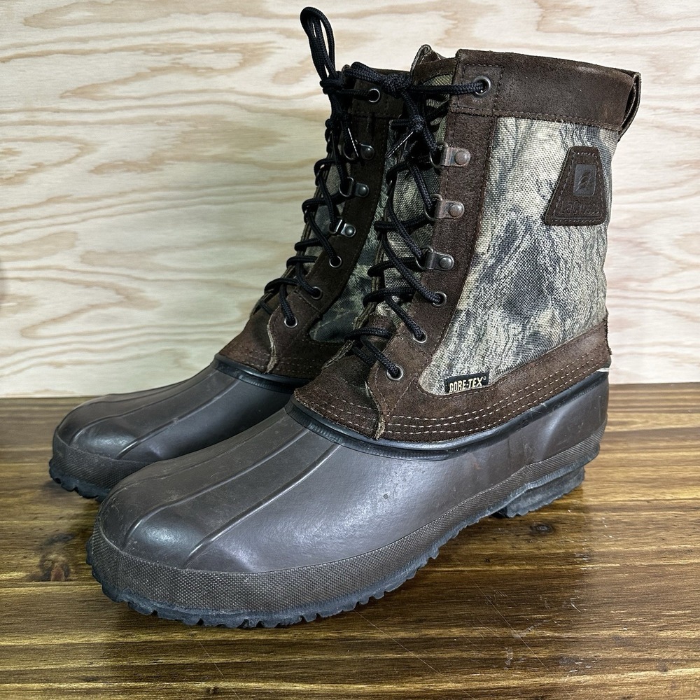 LaCrosse Duck Boot Men's 13 Brown Camo Waterproof Gore-Tex Hunting Fiberglass